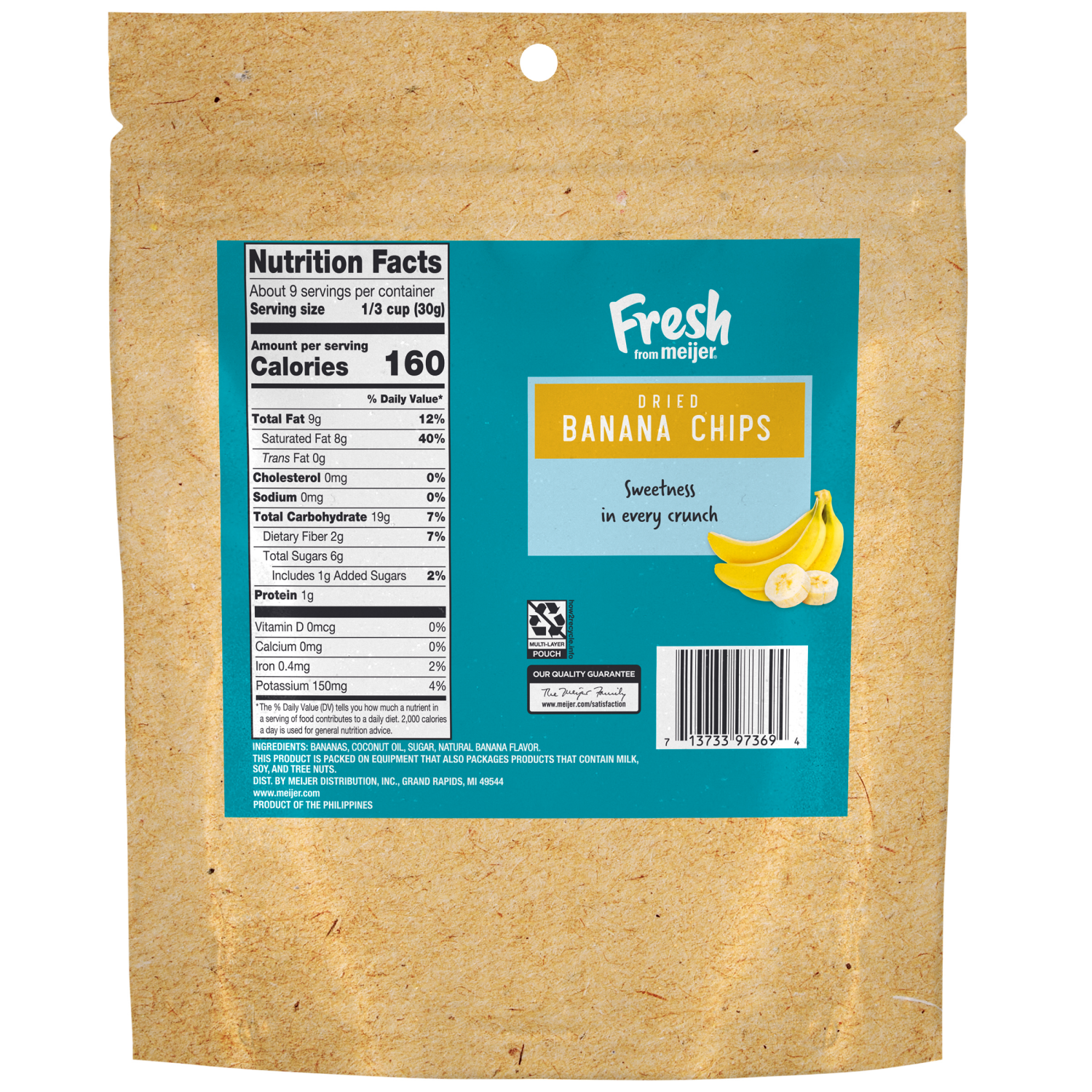 slide 2 of 2, Fresh from Meijer Banana Chips, 10 oz