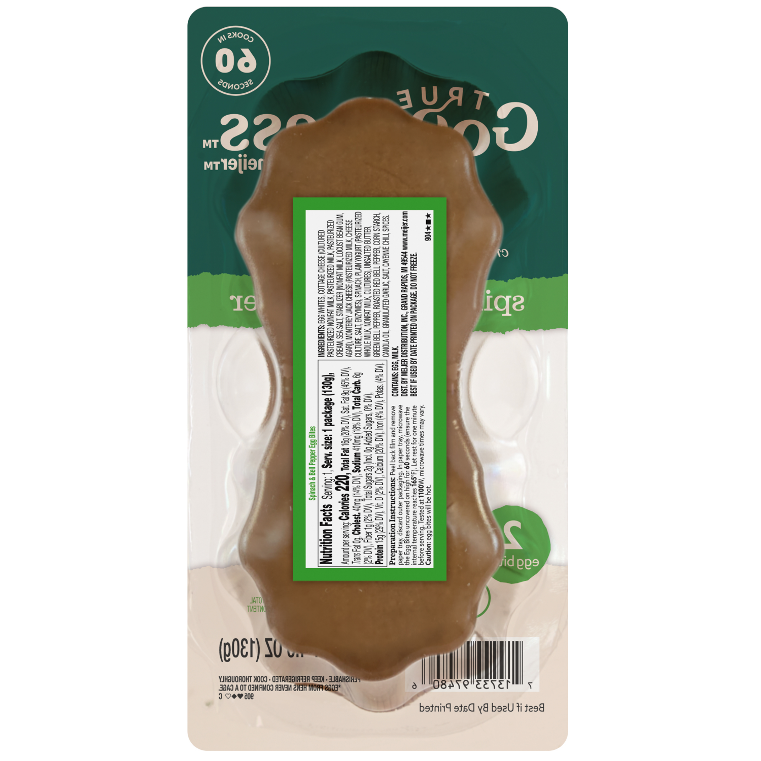 slide 2 of 3, TRUE GOODNESS Spinach & Bell Pepper Egg White Bites, 4.6 oz