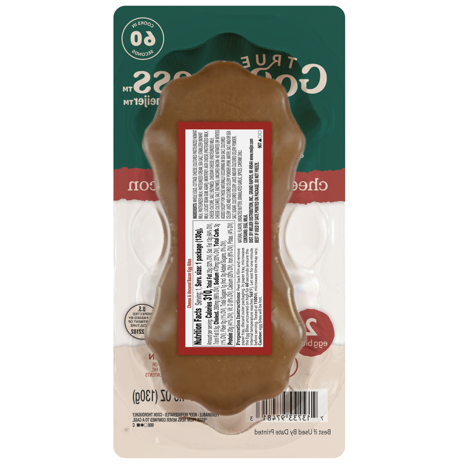 slide 2 of 3, TRUE GOODNESS Uncured Bacon & Cheese egg bites, 4.6 oz