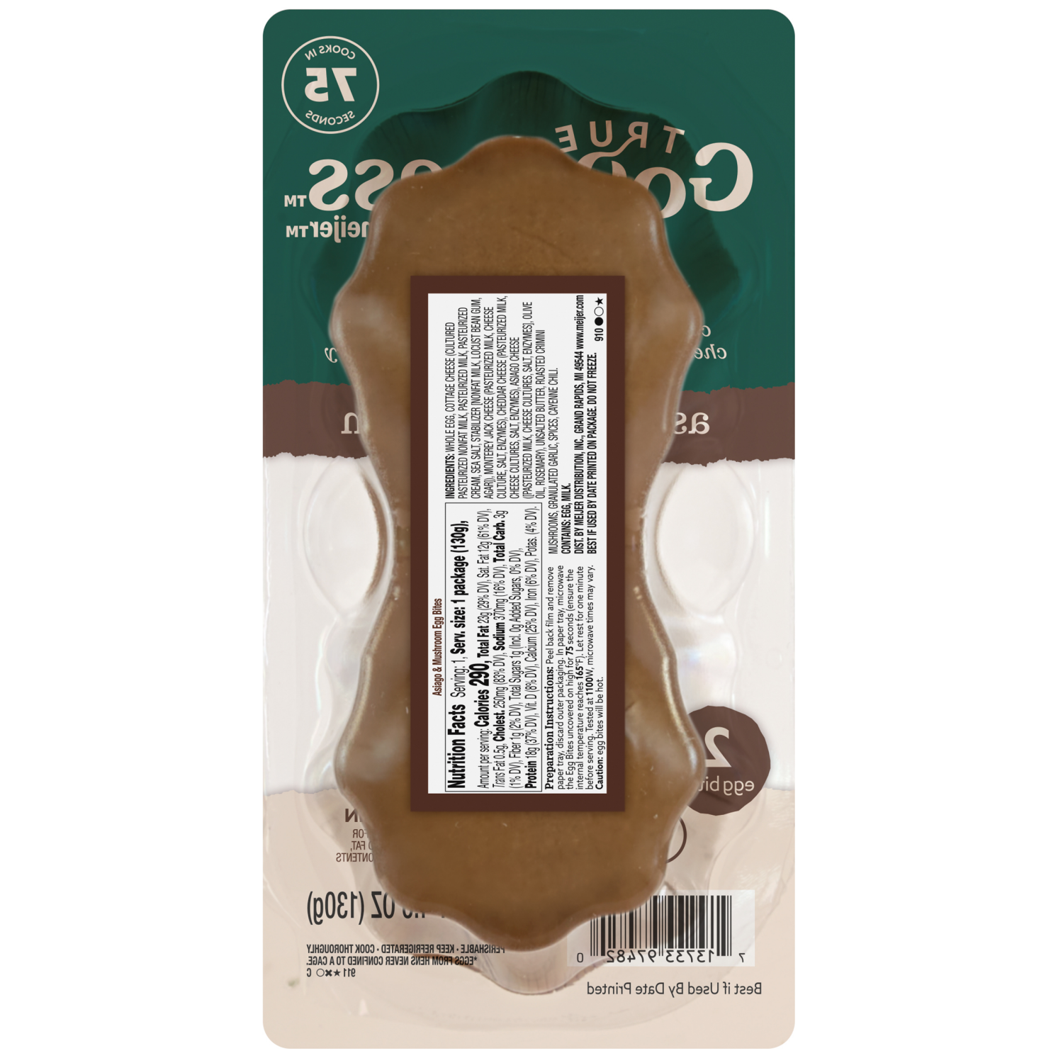 slide 2 of 3, True Goodness By Meijer Asiago & Mushroom Egg Bites, 4.6 Oz, 4.6 oz