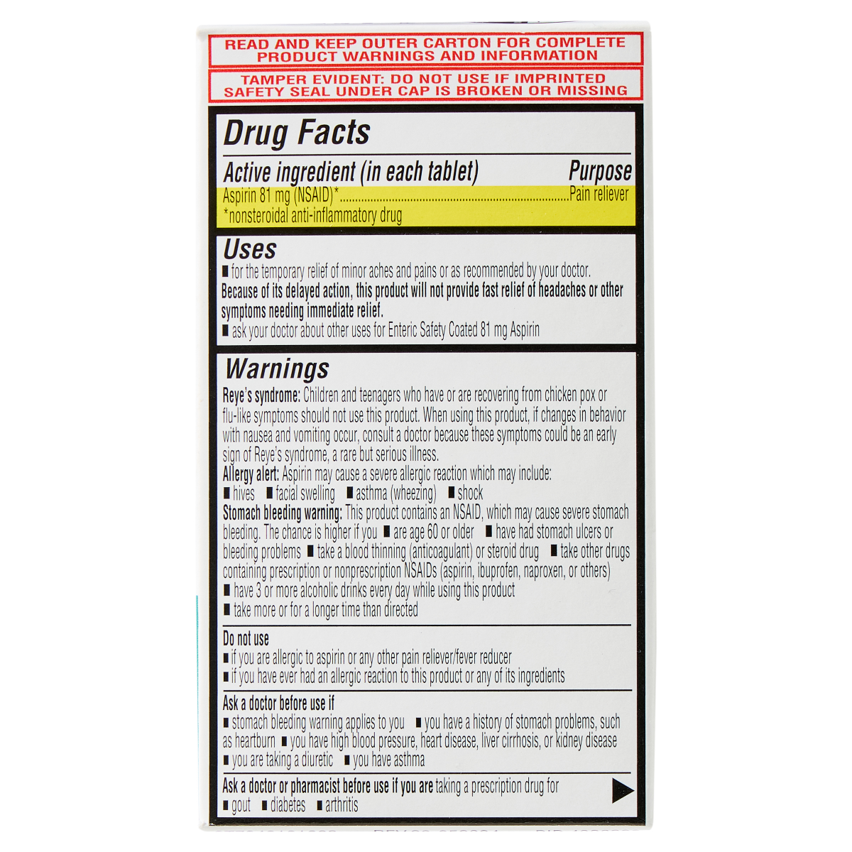 slide 2 of 4, Meijer Aspirin Enteric Coated 81 mg Tablet, 120 ct, 81 mg, 120 ct