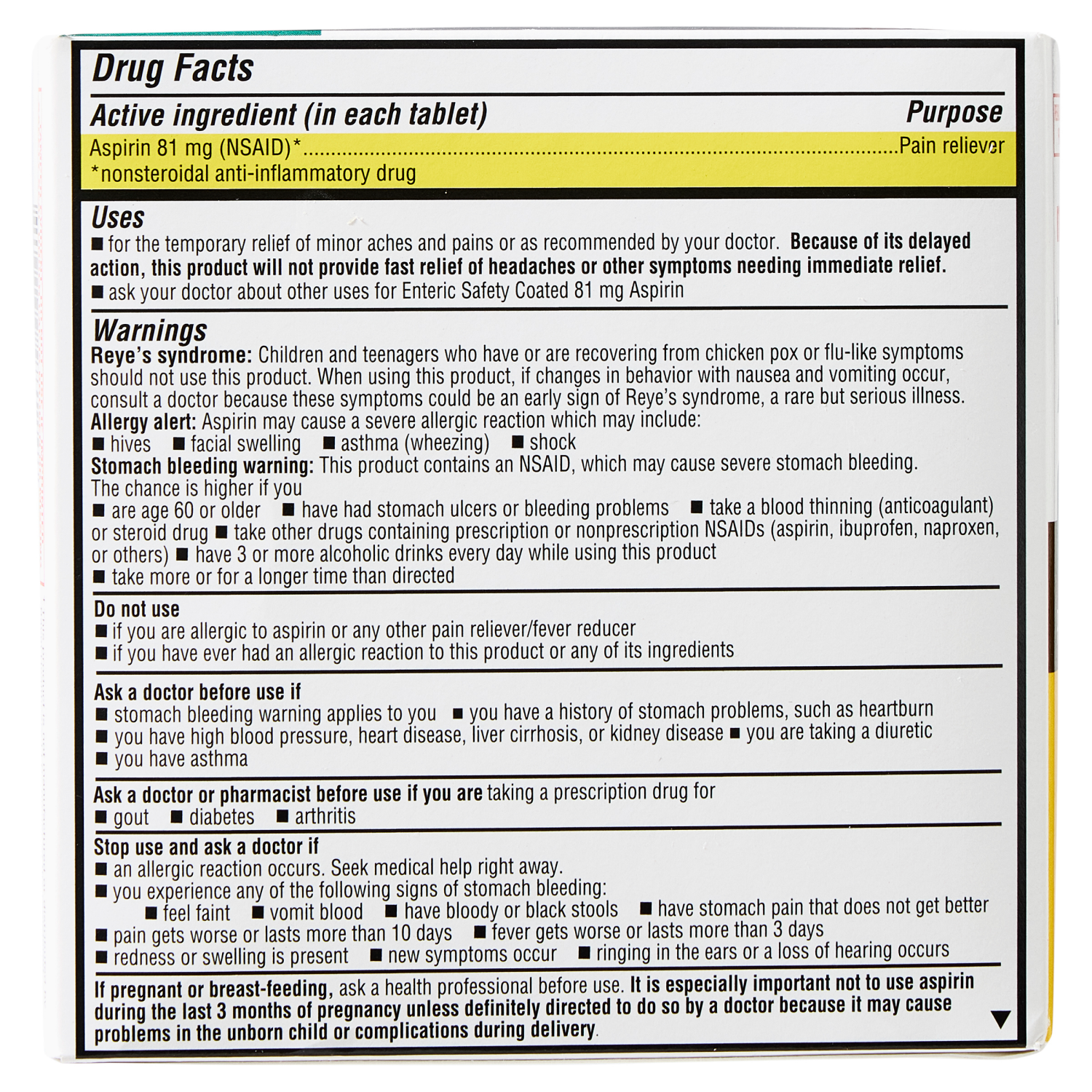 slide 2 of 6, Meijer Aspirin 81mg Pain Reliever - Low Dose, 2 - 365 count Bottles, 81mg, 2 x 365 ct