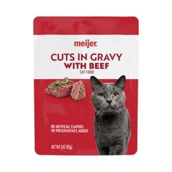 Meijer Cuts In Gravy Beef Wet Cat Food, 3 Oz Pouch