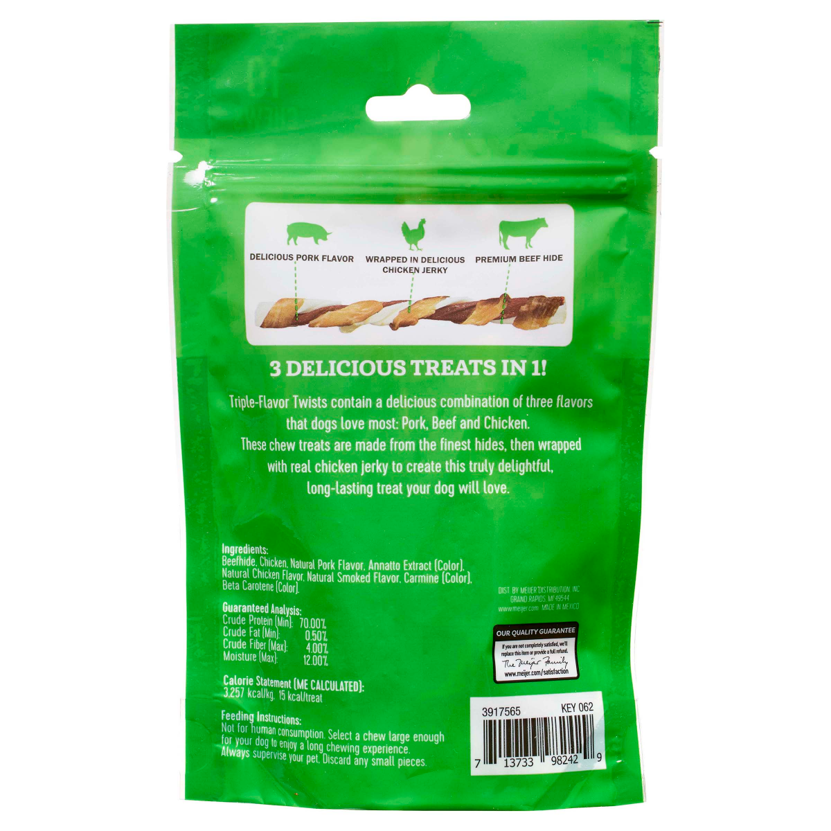 slide 2 of 3, Meijer Main Choice Triple-Flavor Twists Dog Treats, 10 pk, 10 ct