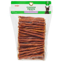 Meijer 5" Porkhide Twist Sticks Dog Chews, 100 Ct