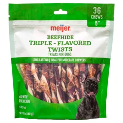 Meijer Beefhide Triple-Flavor Twist Dog Chews, 5 In, 36 Pk