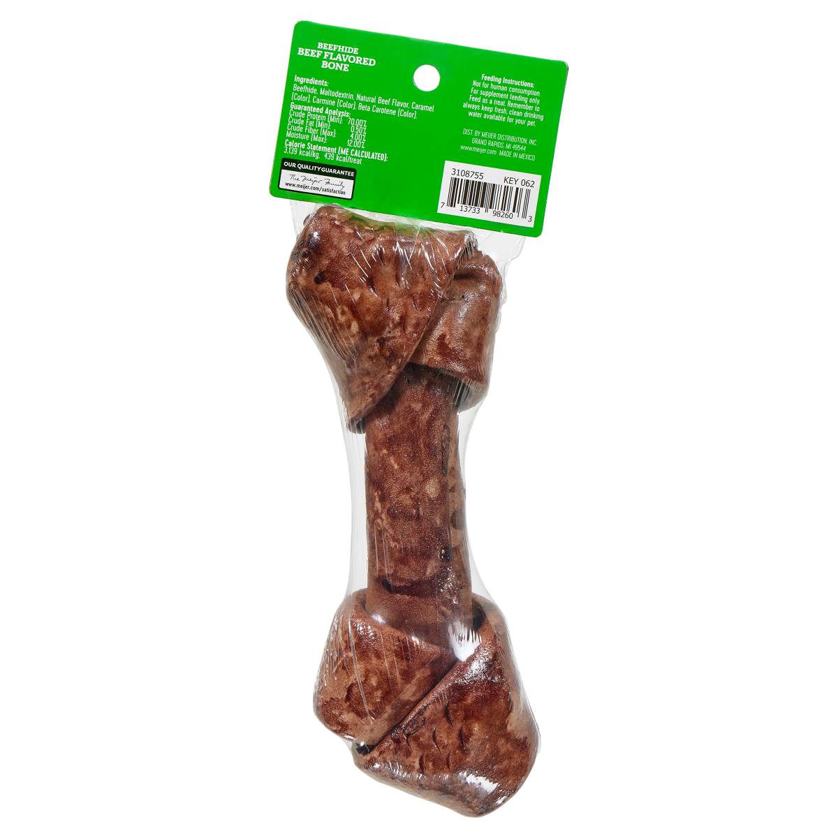 slide 2 of 3, Meijer Main Choice 9" Beef Flavored Beefhide Bone, 1 ct, 1 ct