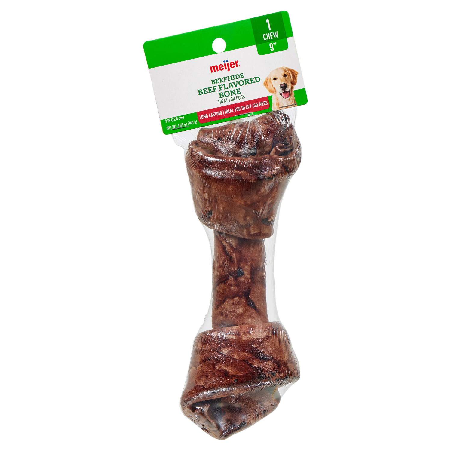slide 1 of 3, Meijer Main Choice 9" Beef Flavored Beefhide Bone, 1 ct, 1 ct