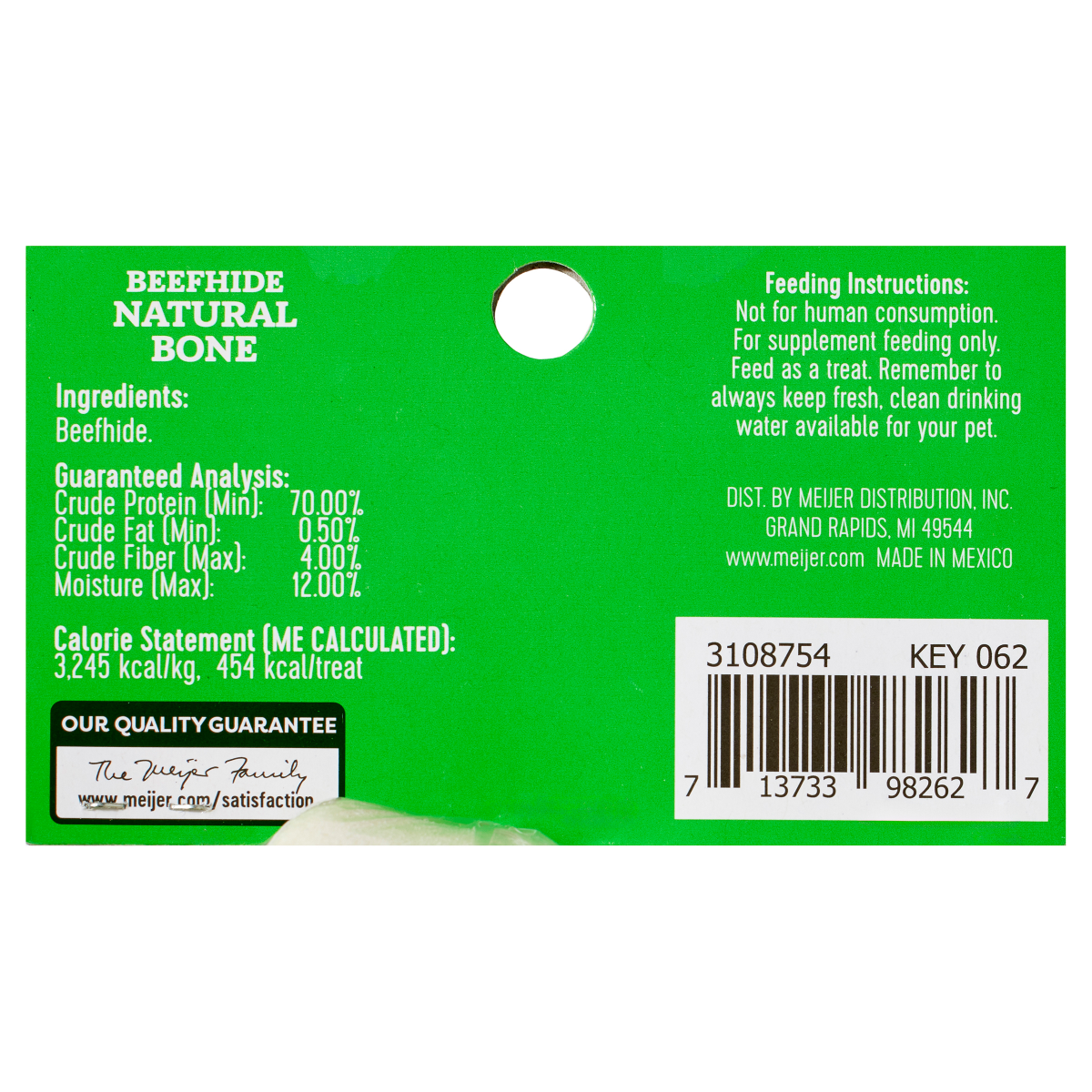 slide 3 of 3, Meijer Main Choice 9" Beefhide Bone, 1 ct, 1 ct
