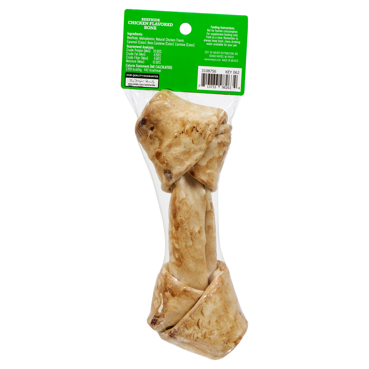 slide 2 of 3, Meijer Main Choice 9" Chicken Flavored Beefhide Bone, 1 ct, 1 ct