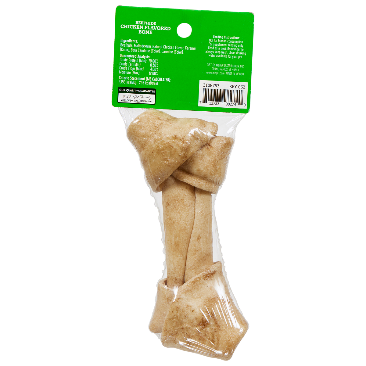 slide 2 of 3, Meijer Main Choice 6" Chicken Flavored Beefhide Bone, 1 ct, 1 ct