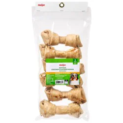 Meijer Chicken Flavored Rawhide Bones Dog Chews, 6 Ct