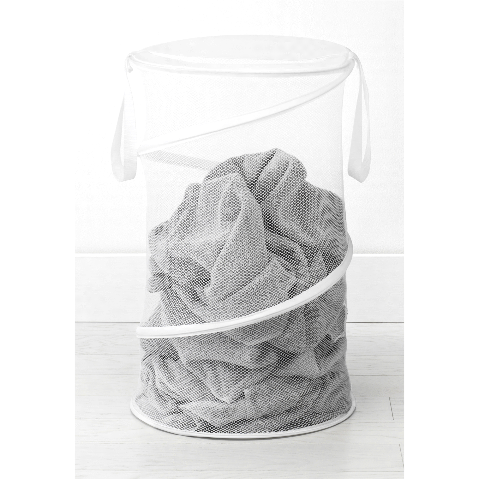 slide 1 of 1, RM Collapsible Hamper, White, 1 ct