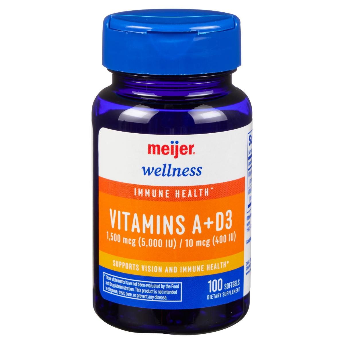 slide 1 of 9, MEIJER WELLNESS Meijer Vitamin A and D Softgels, 100 ct