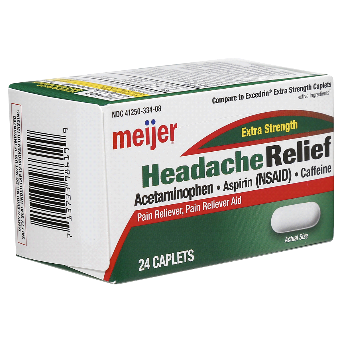 slide 6 of 7, Meijer Headache Relief, Extra Strength Caplets, 24 ct