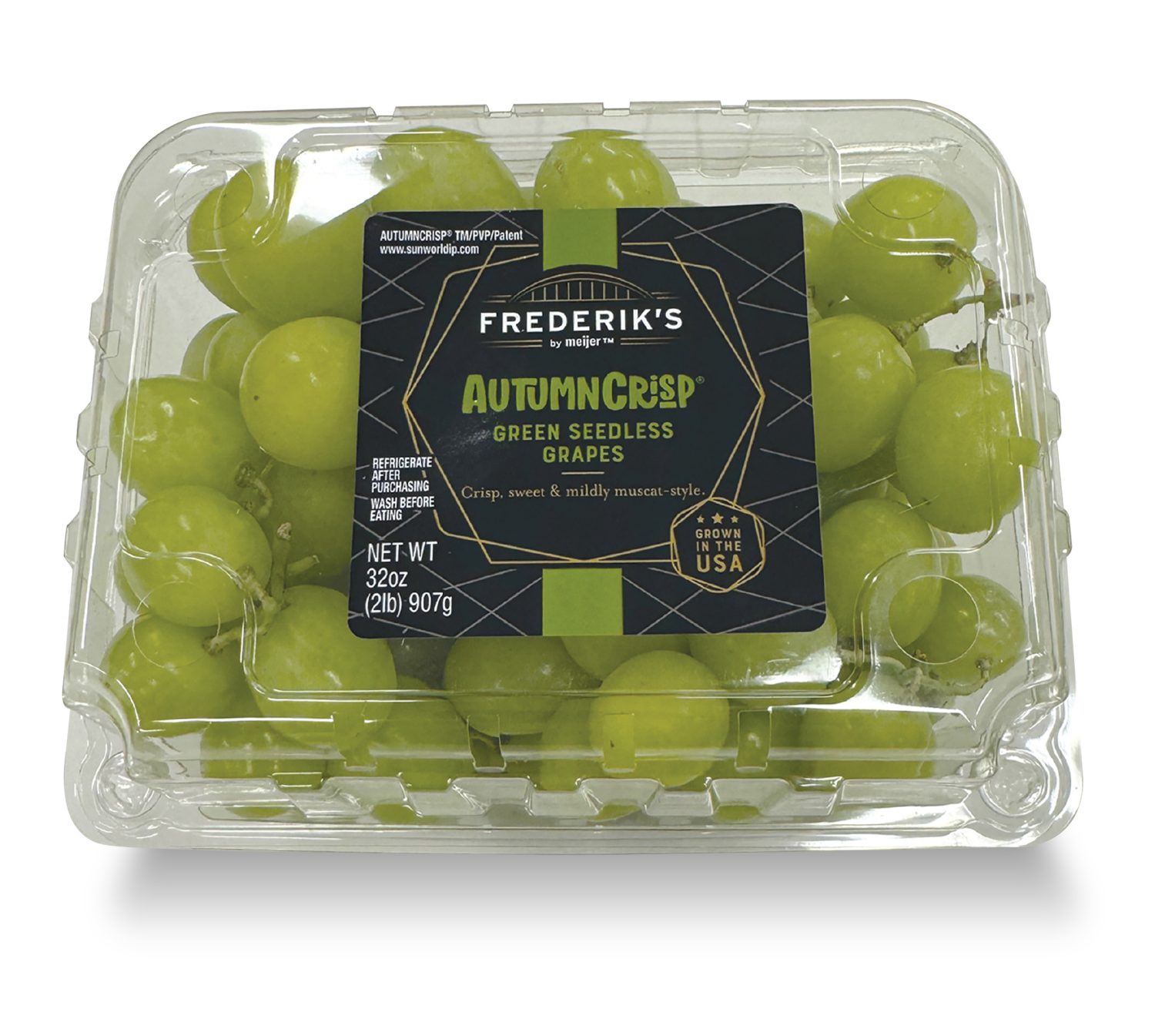 slide 2 of 6, FREDERIKS BY MEIJER Frederik's by Meijer Autumncrisp Green Seedless Grapes, 2 lb pkg, 2 lb