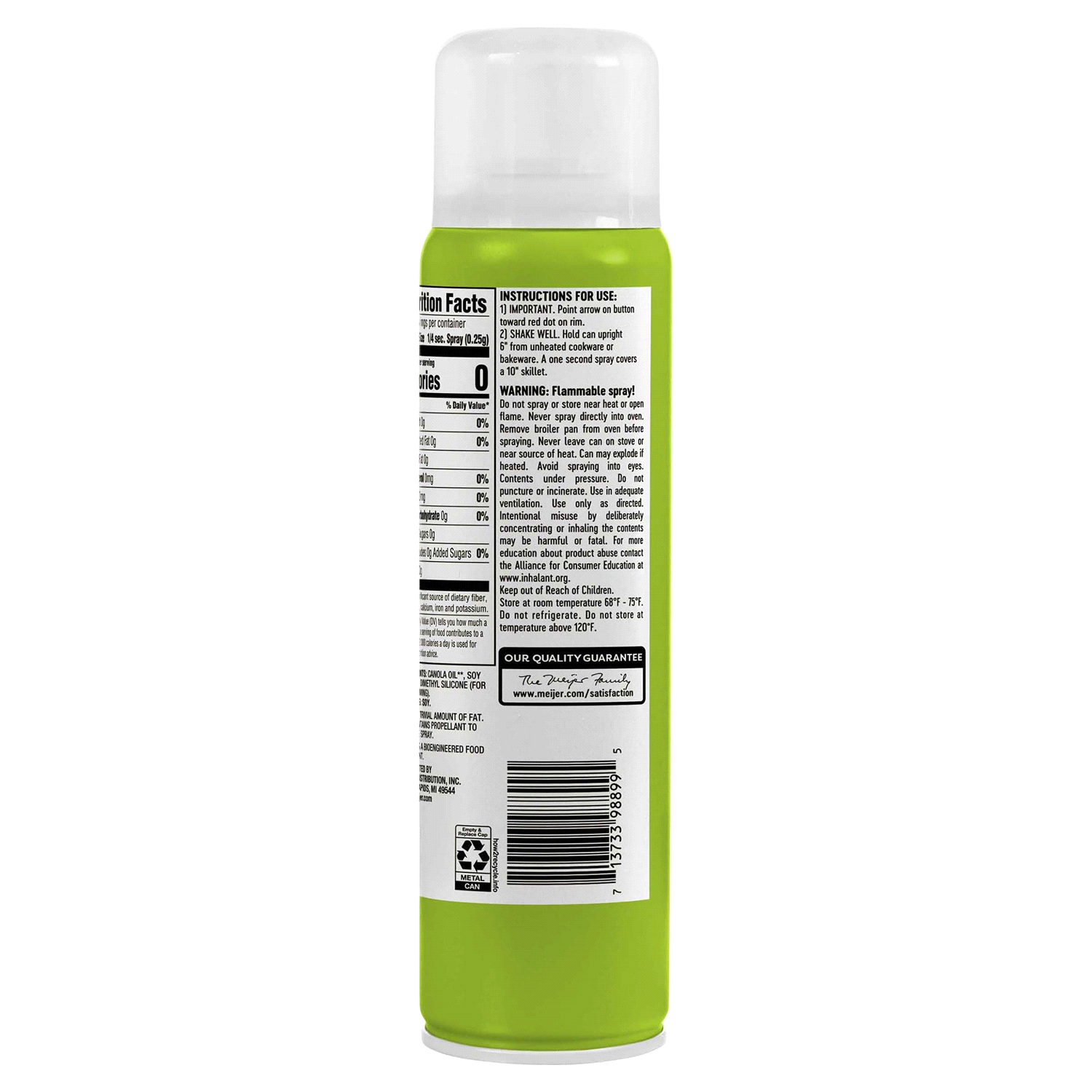 slide 2 of 3, Meijer Canola Nonstick Cooking Spray, 8 oz