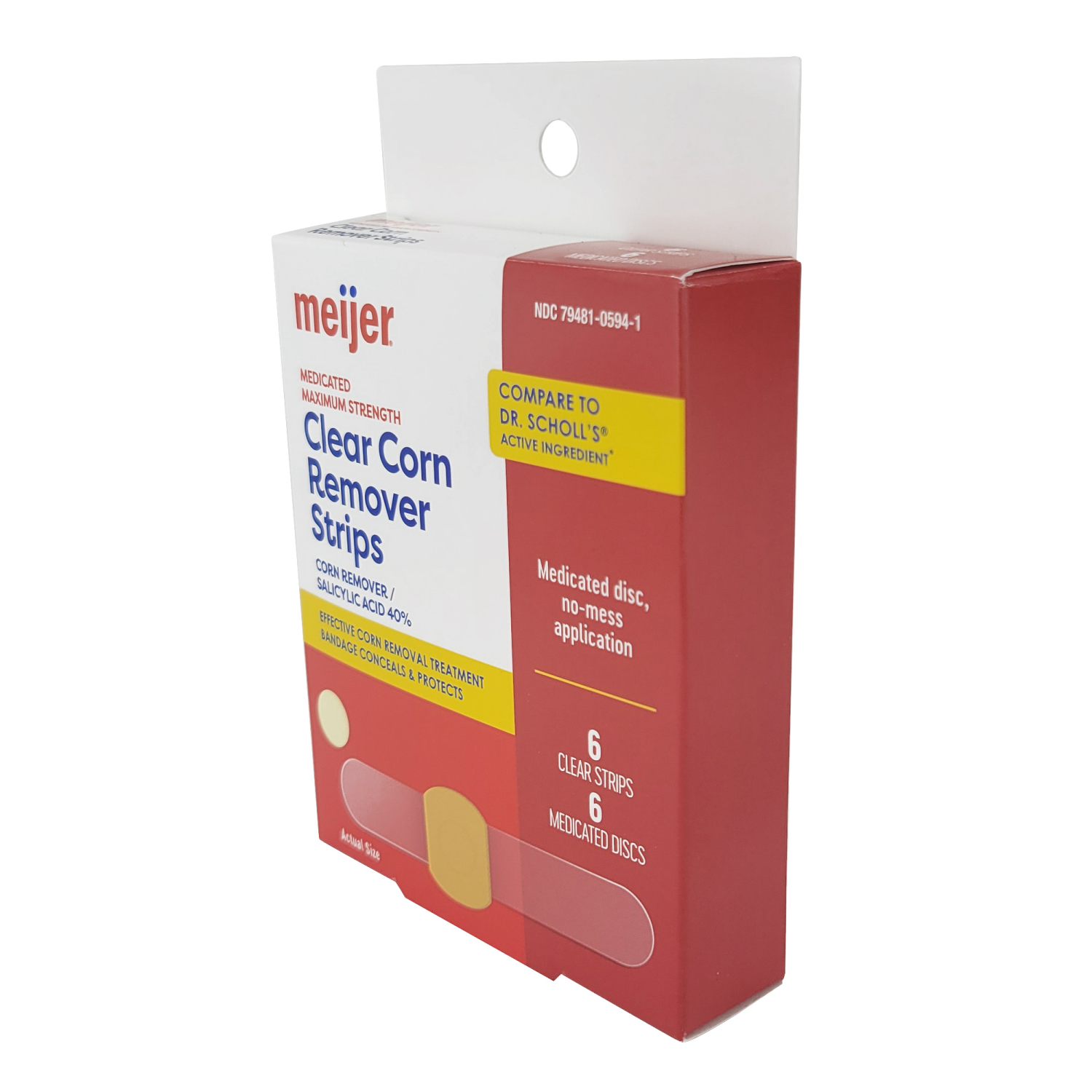 slide 2 of 4, Meijer Premier Two Step Clear Corn Remover Strips, 6 ct