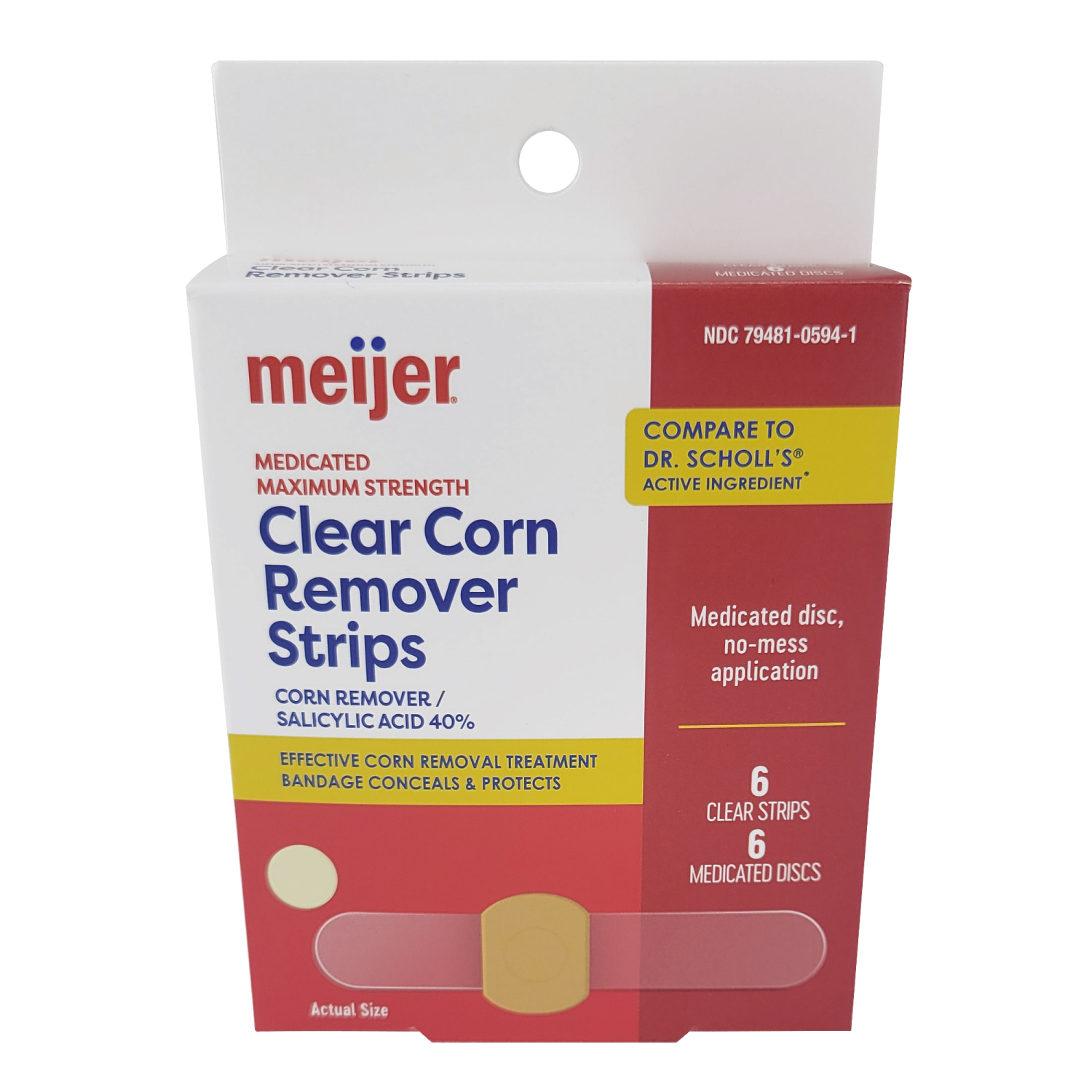 slide 1 of 4, Meijer Premier Two Step Clear Corn Remover Strips, 6 ct