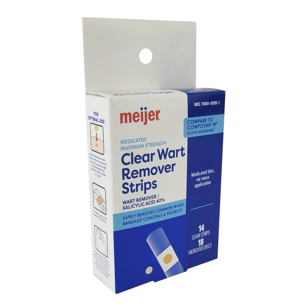 slide 12 of 17, Meijer Premier Two Step Clear Wart Remover Strips, 14 ct