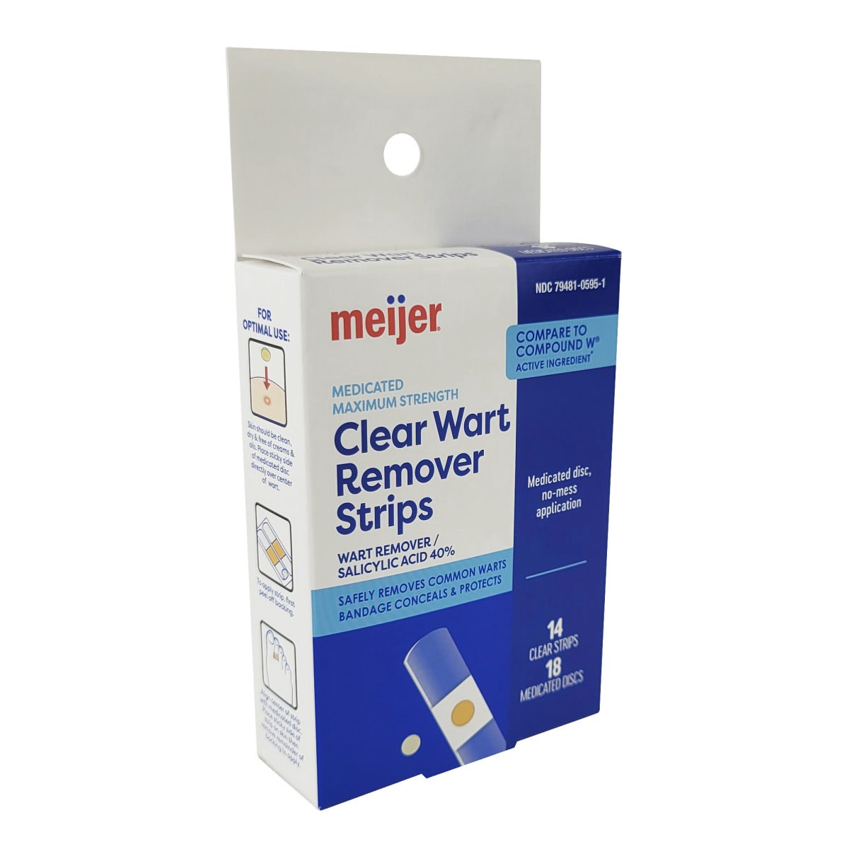 slide 13 of 17, Meijer Premier Two Step Clear Wart Remover Strips, 14 ct