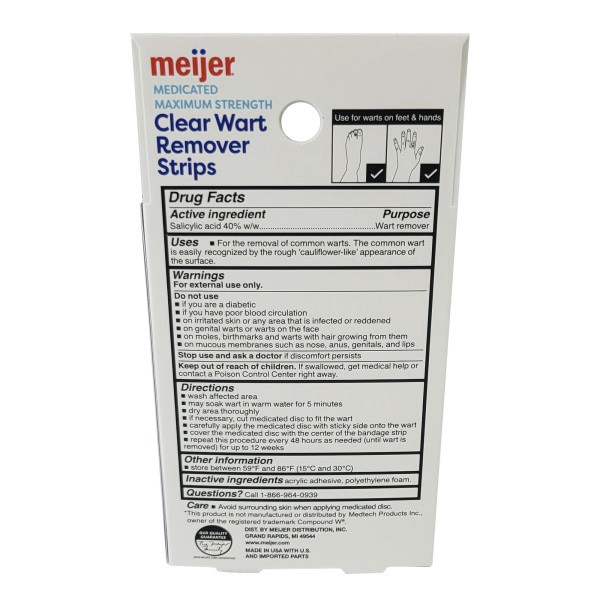 slide 16 of 17, Meijer Premier Two Step Clear Wart Remover Strips, 14 ct