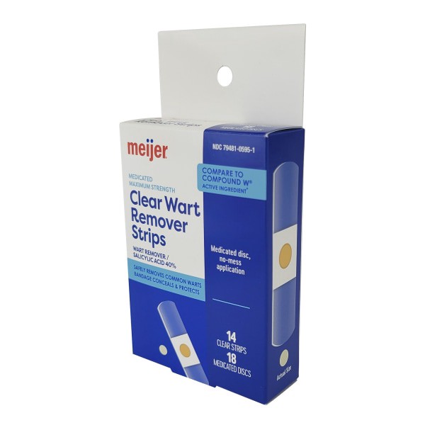 slide 4 of 17, Meijer Premier Two Step Clear Wart Remover Strips, 14 ct