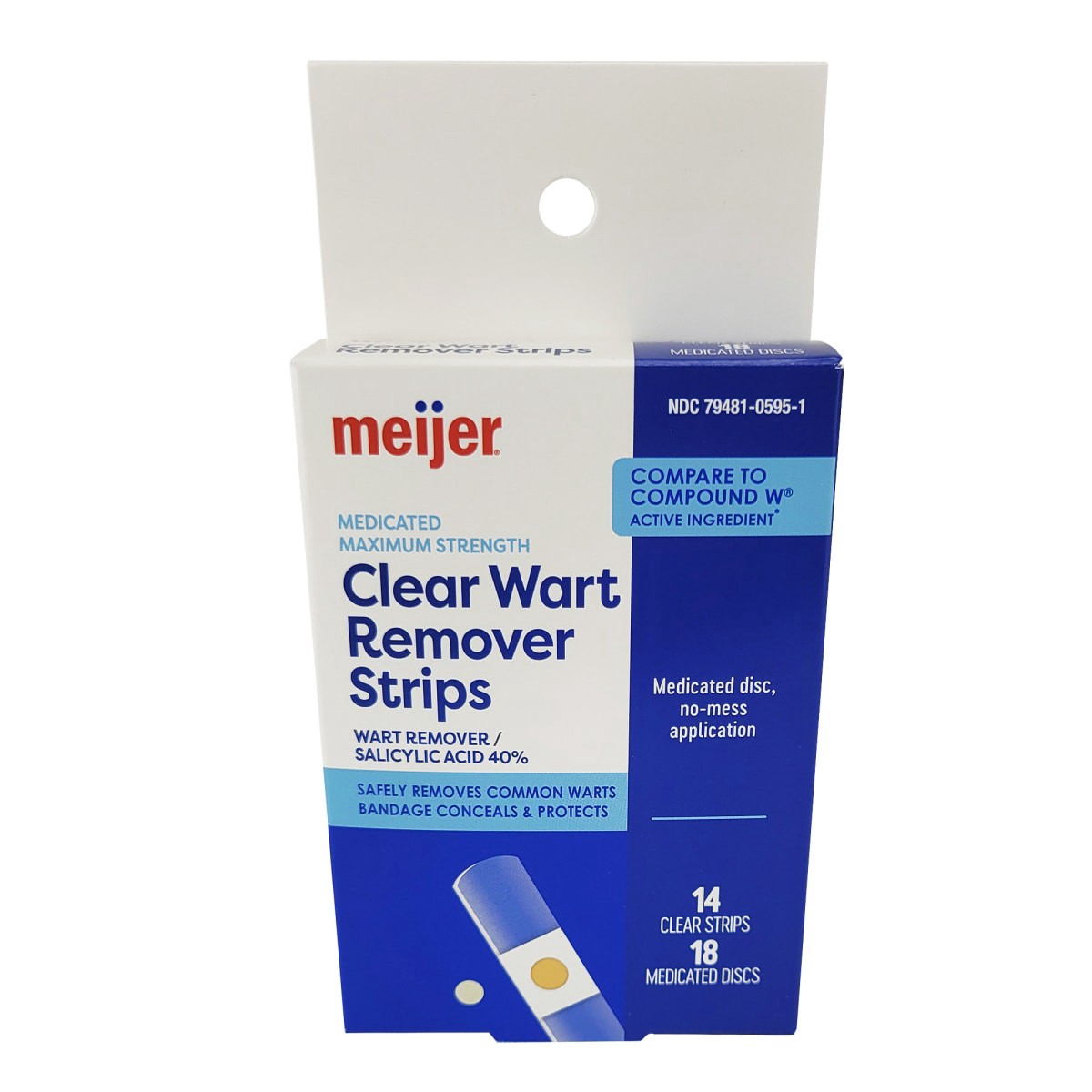 slide 1 of 17, Meijer Premier Two Step Clear Wart Remover Strips, 14 ct