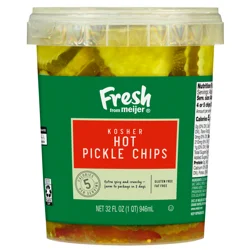 Fresh from Meijer Kosher Hot Pickle Chips, 32 oz