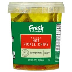 Fresh from Meijer Kosher Hot Pickle Chips, 32 oz