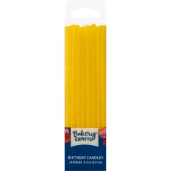 Bakery Crafts Yellow Slim Glitter Birthday Candles