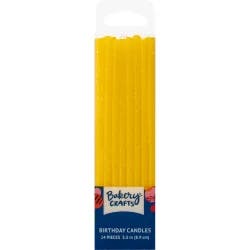 Bakery Crafts Yellow Slim Glitter Birthday Candles