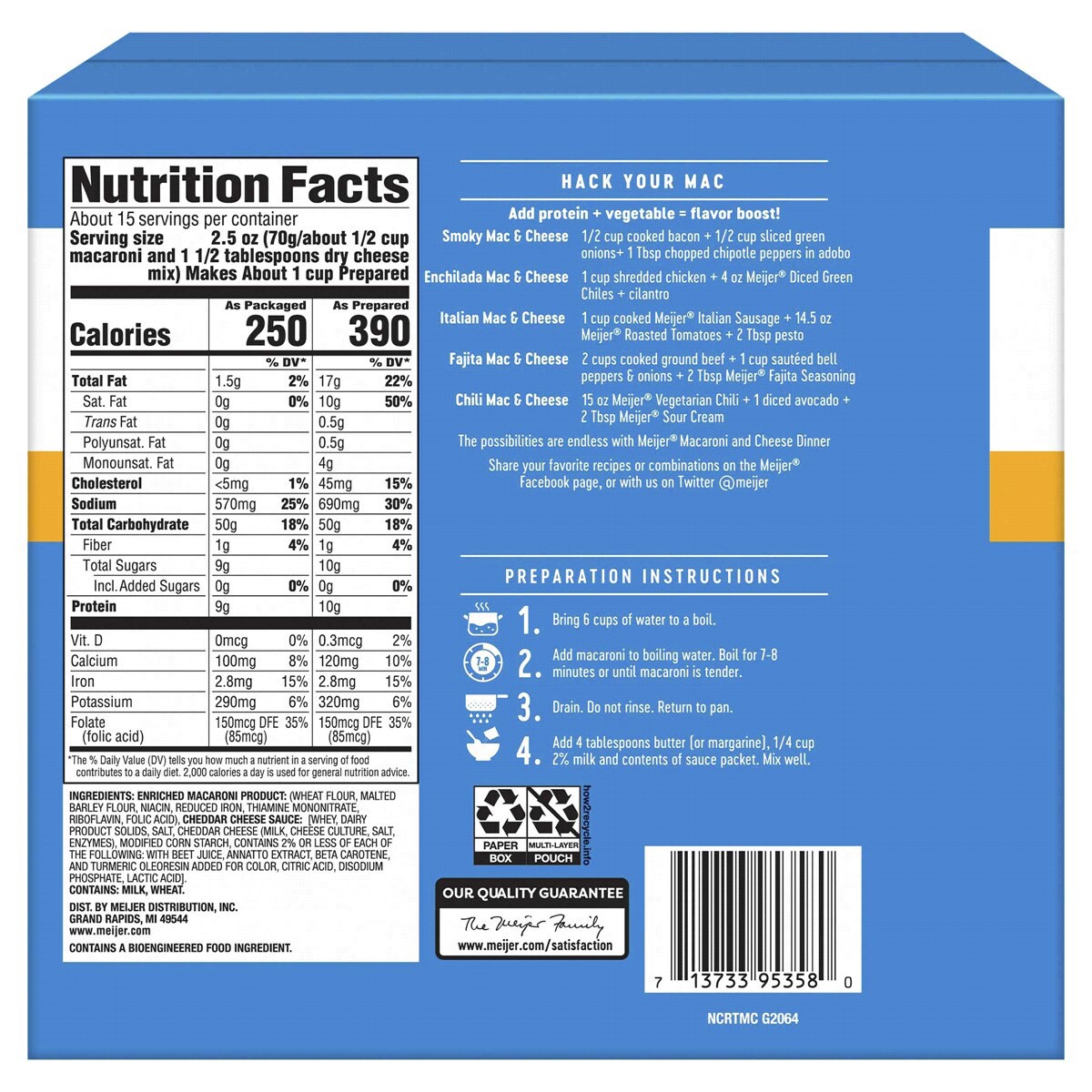 slide 2 of 2, Meijer Original Macaroni and Cheese Boxes, 5 Pack, 5 ct