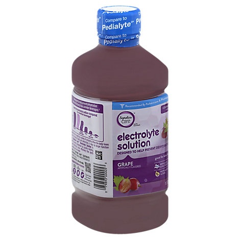 slide 1 of 1, Signature Care Electrolyte Solution For Kids & Adults Grape, 1 liter