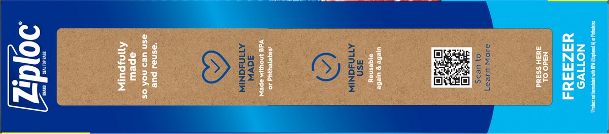 slide 6 of 12, Ziploc Brand Freezer Bags with New Stay Open Design, Gallon, 14, Patented Stand-up Bottom, Easy to Fill Freezer Bag, Unloc a Free Set of Hands in the Kitchen, Microwave Safe, BPA Free, 16 ct