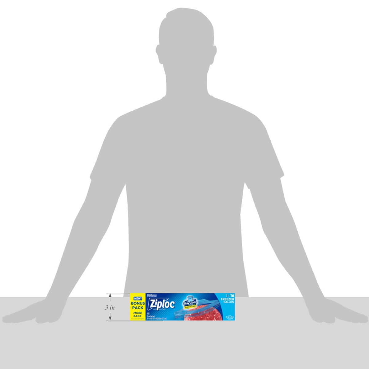 slide 9 of 12, Ziploc Brand Freezer Bags with New Stay Open Design, Gallon, 14, Patented Stand-up Bottom, Easy to Fill Freezer Bag, Unloc a Free Set of Hands in the Kitchen, Microwave Safe, BPA Free, 16 ct