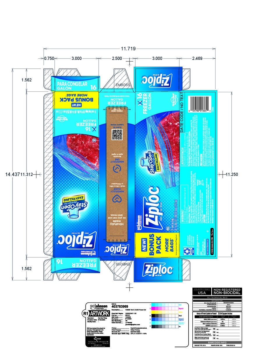 slide 8 of 12, Ziploc Brand Freezer Bags with New Stay Open Design, Gallon, 14, Patented Stand-up Bottom, Easy to Fill Freezer Bag, Unloc a Free Set of Hands in the Kitchen, Microwave Safe, BPA Free, 16 ct