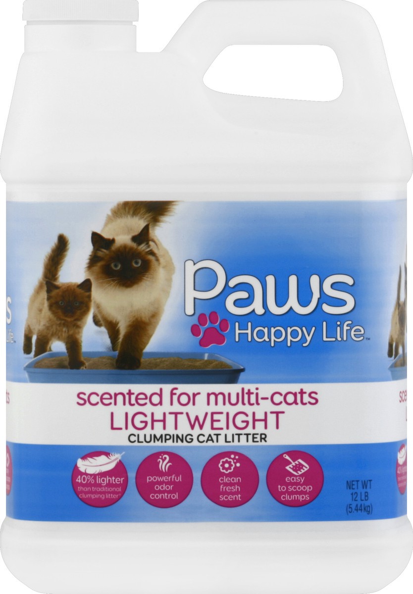 slide 4 of 6, Paws Happy Life Cat Scented Litter Lightweight Scoopable, 12 lb