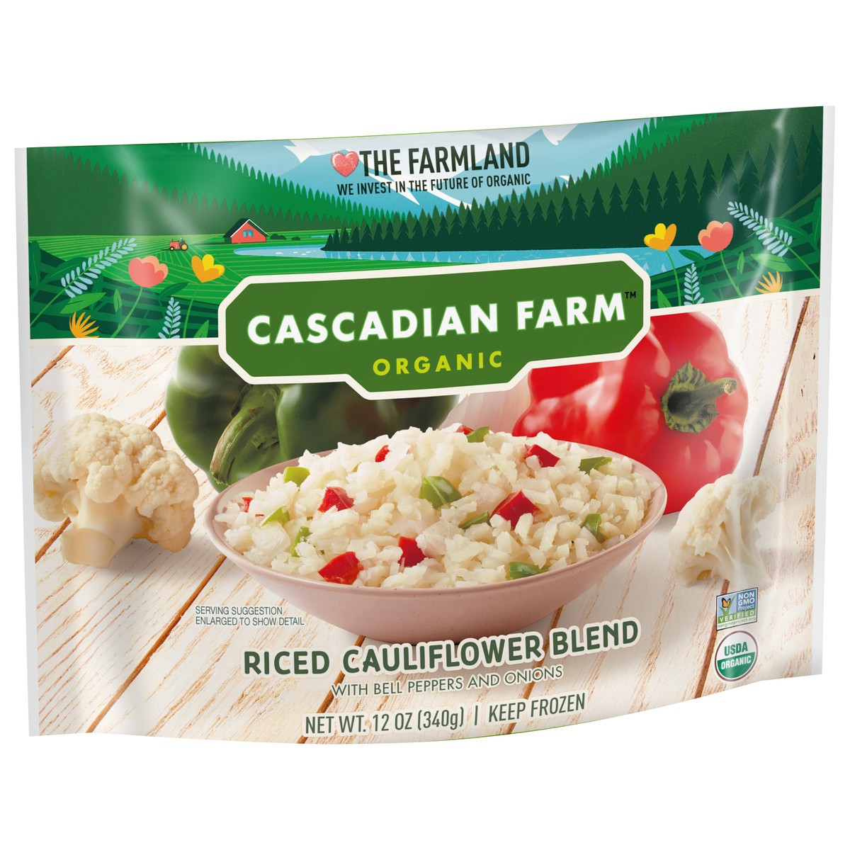 slide 7 of 9, Cascadian Farm Organic Cauliflower Blend, Bell Peppers & Onions, Non-GMO, 12 oz, 12 oz