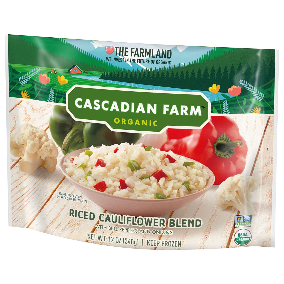 slide 5 of 9, Cascadian Farm Organic Cauliflower Blend, Bell Peppers & Onions, Non-GMO, 12 oz, 12 oz