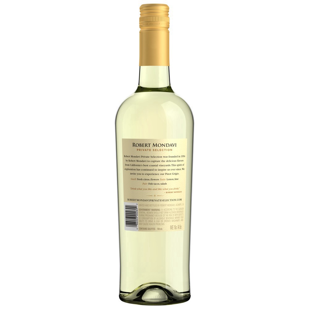 slide 4 of 37, Robert Mondavi Private Selection Pinot Grigio White Wine, 750 mL Bottle, 25.35 fl. oz