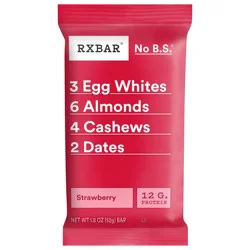RXBAR Protein Bars, 12g Protein, Gluten Free Snacks, Strawberry, 1.8oz Bar, 1 Bar