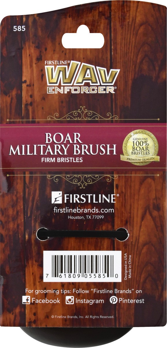 slide 9 of 9, WavEnforcer Boar Firm Bristles Military Brush 1 ea, 1 ct