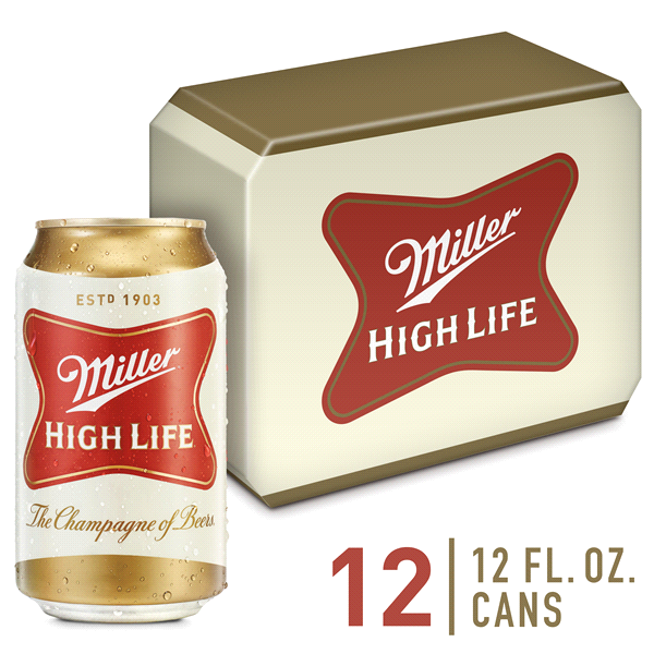 slide 1 of 1, Miller High Life Beer, 12 ct; 12 fl oz