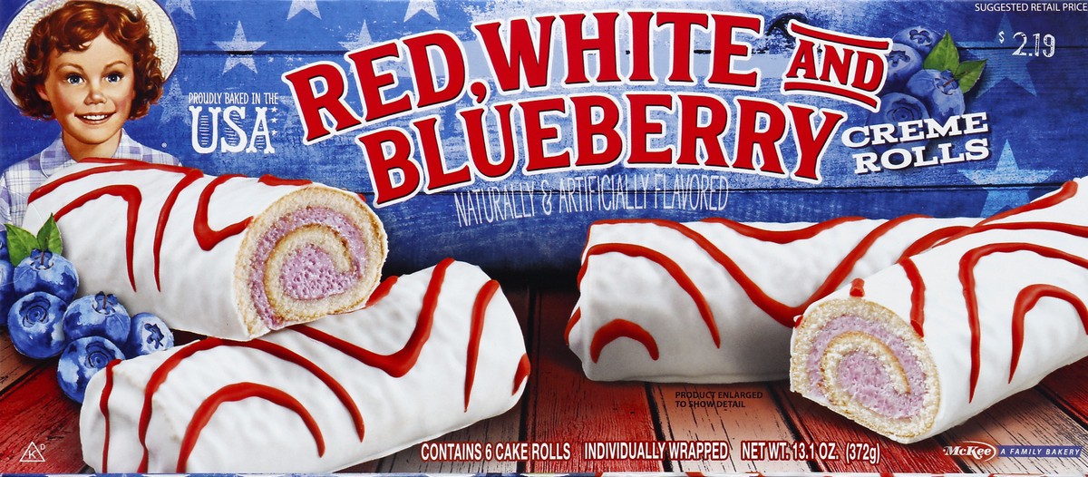 slide 4 of 4, Little Debbie Little Debie Red White & Blueberry Creme Rolls, 6 ct; 2.18 oz