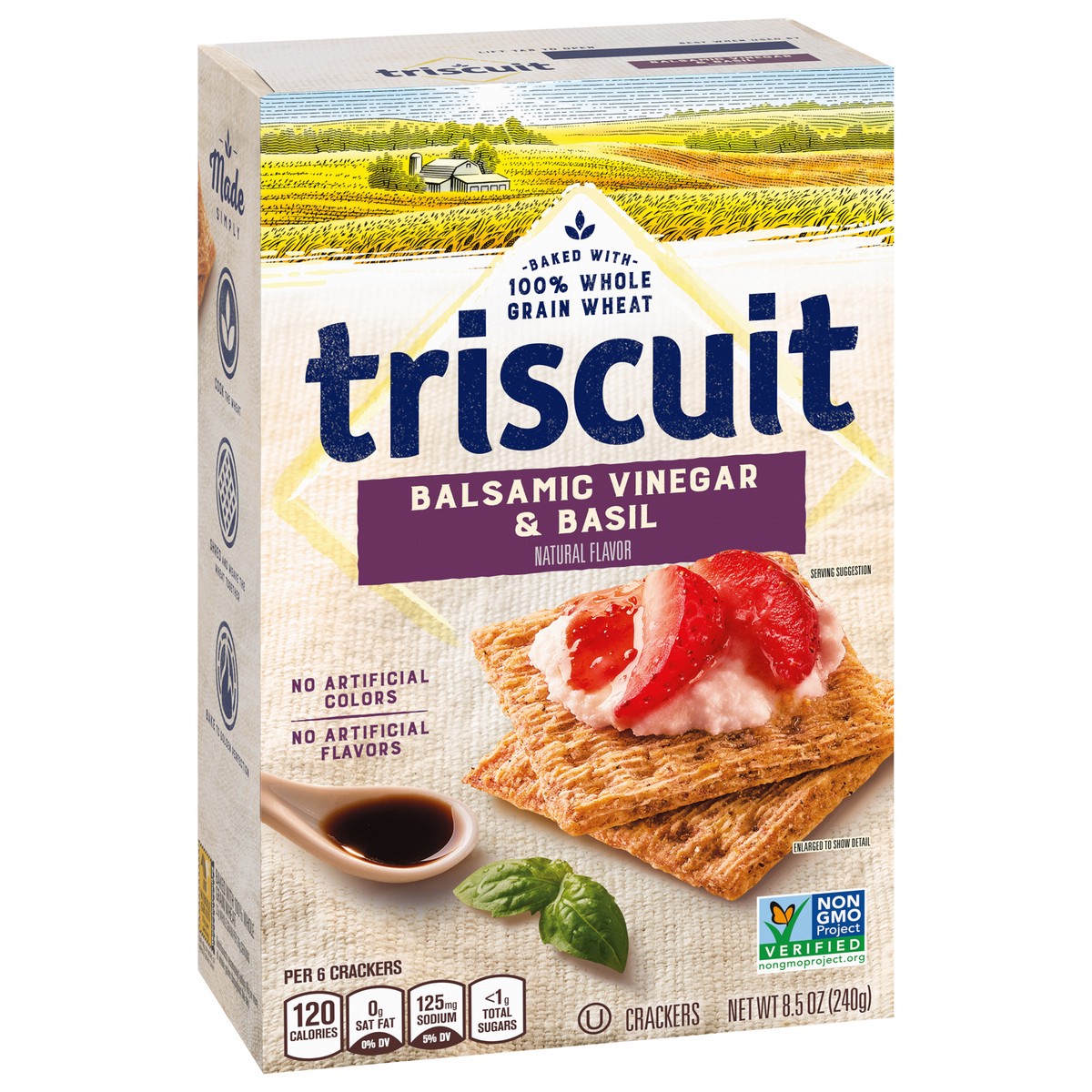 slide 2 of 9, Triscuit Balsamic Vinegar & Basil Whole Grain Wheat Crackers, 8.5 oz, 8.5 oz