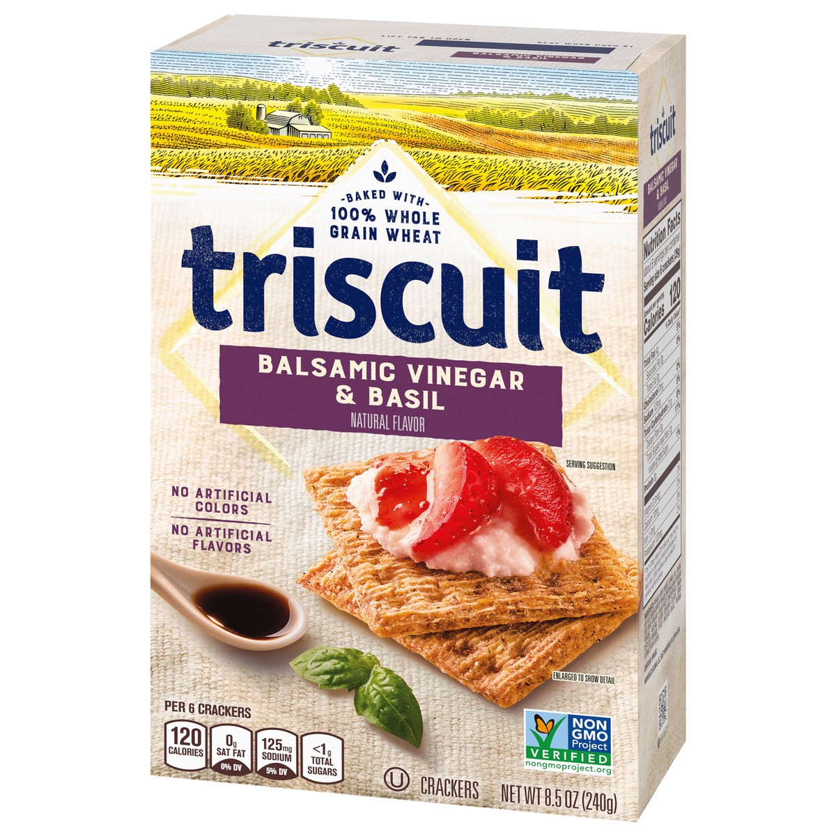 slide 3 of 9, Triscuit Balsamic Vinegar & Basil Whole Grain Wheat Crackers, 8.5 oz, 8.5 oz