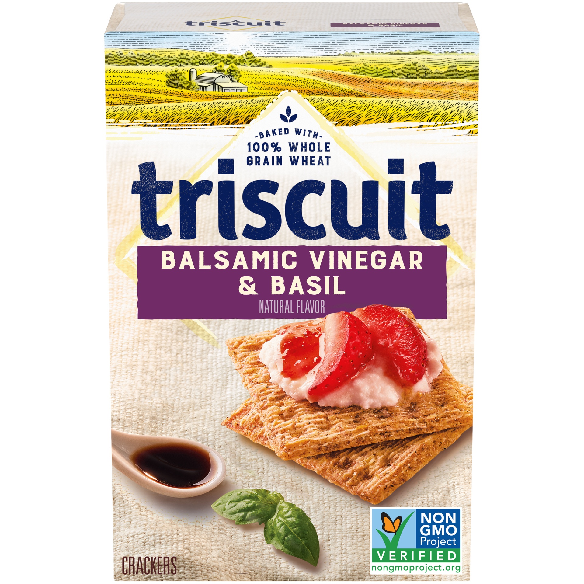 slide 1 of 7, Triscuit Balsamic Vinegar & Basil Crackers, 8.5 oz