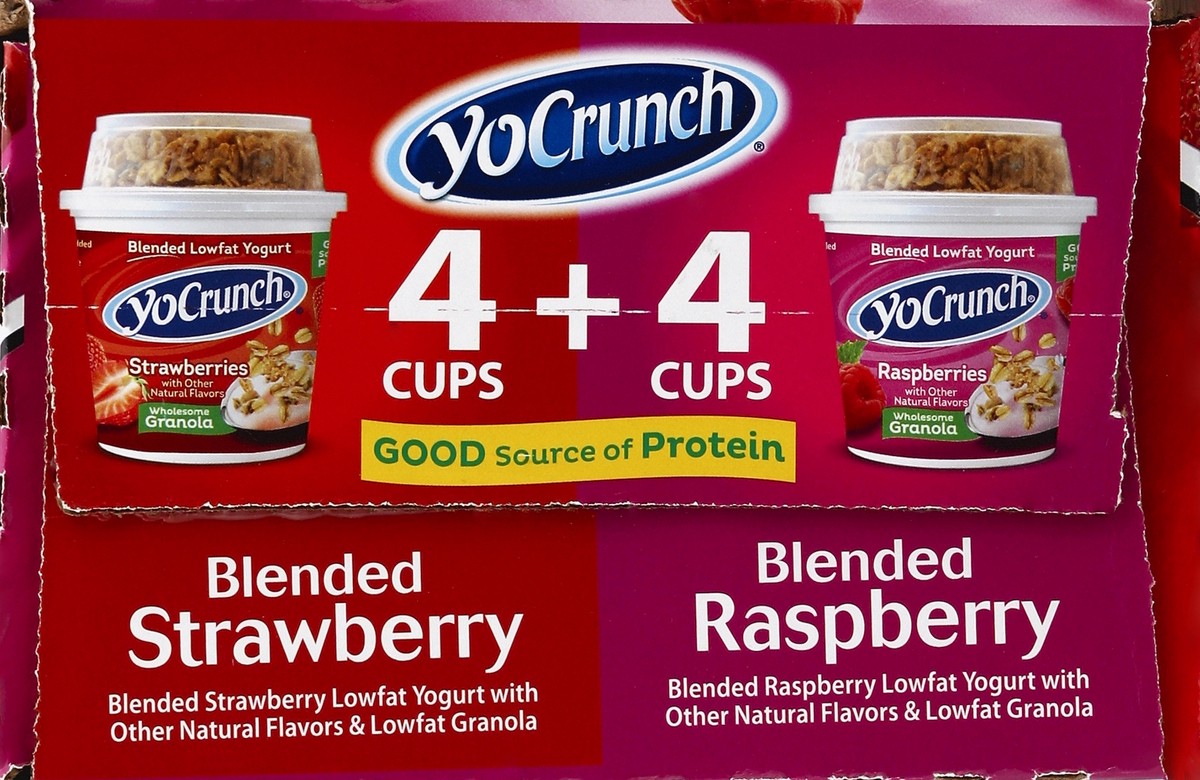 slide 3 of 6, YoCrunch Low Fat Yogurt Variety Pack, Strawberry Yogurt with Granola and Raspberry Granola, 6 oz., 8 Pack, 6 oz