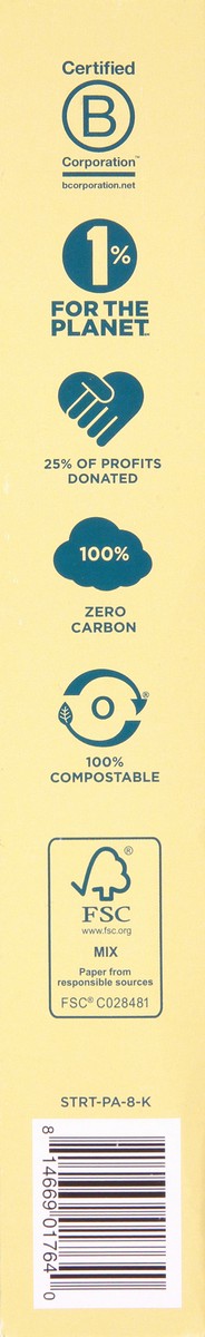 slide 9 of 9, World Centric Kraft Paper Straws 50 count Box, 50 ct